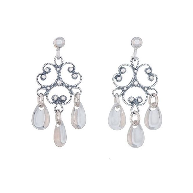 Hovedbilde Ørepynt filigran heng, oksidert