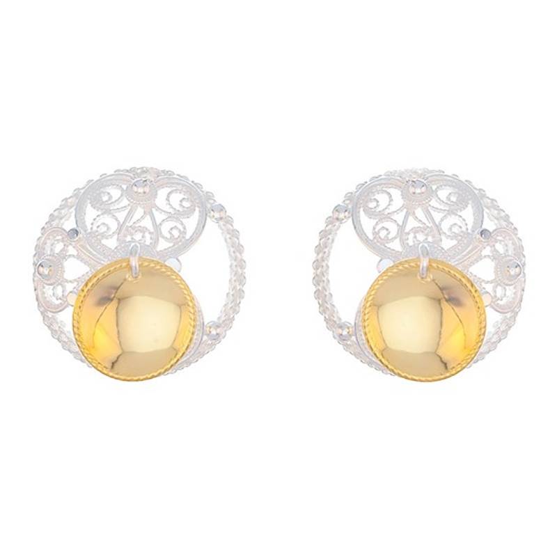 Maljer med filigran og lauv, hvit/forgylt