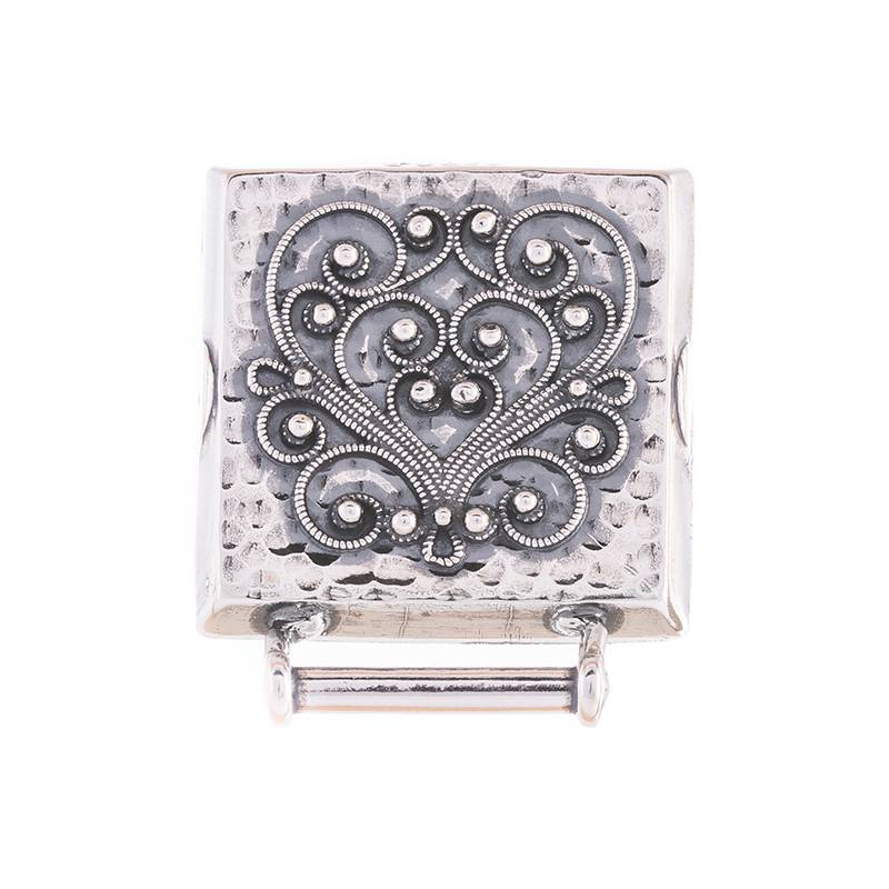 Veskestøl filigran håndloddet, 16,8 mm, Rogaland, oksidert