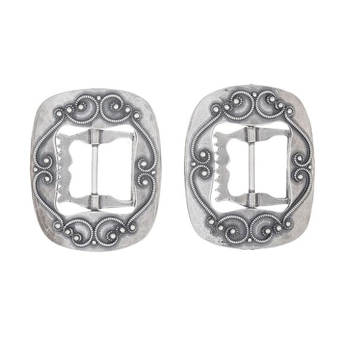 Hovedbilde Kne/vest-spenne filigran, oksidert