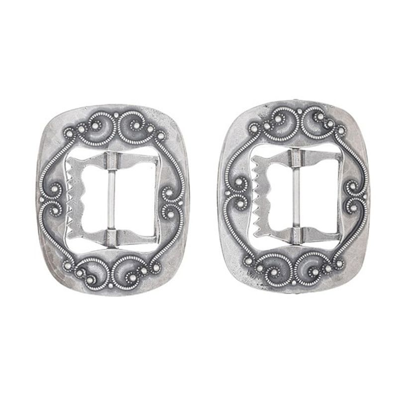 Kne/vest-spenne filigran, oksidert