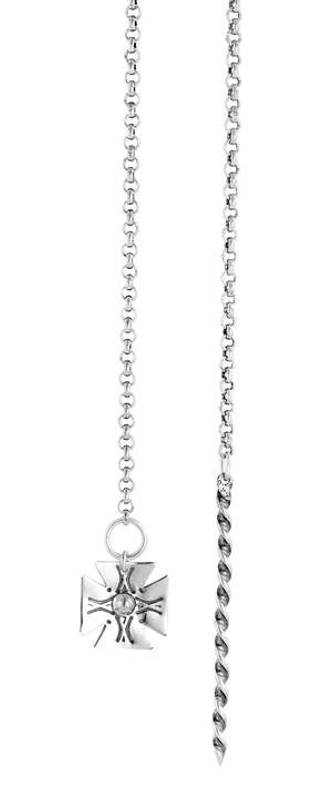 Kjede med spyd og kors 110 cm Rogaland oksidert