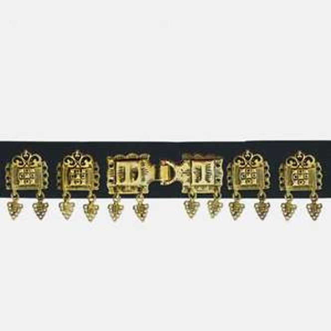 Hovedbilde Belte komplett sort Romerike antikkforgylt