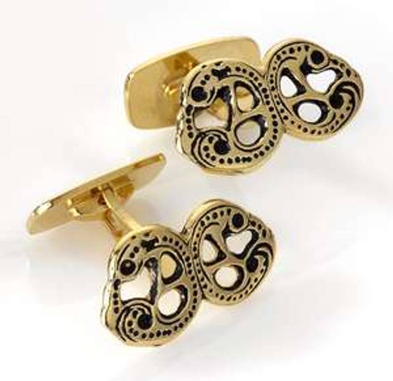 Mansjettknapper Romerike antikkforgylt