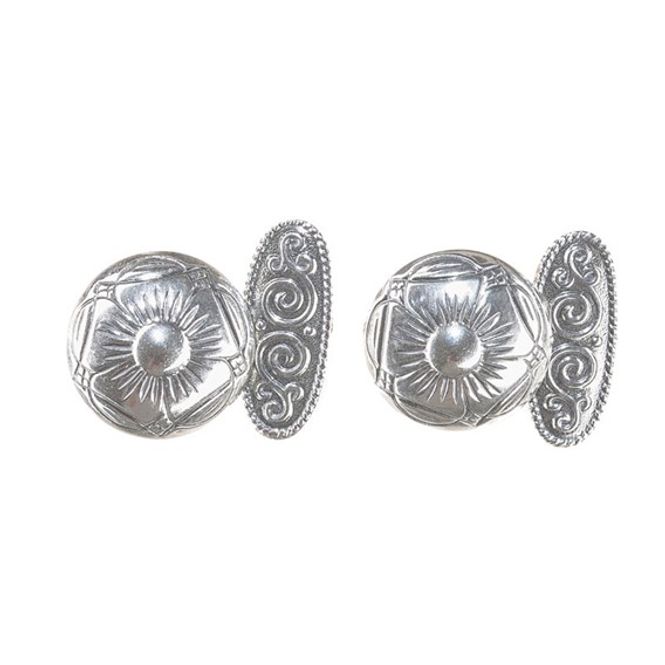 Hovedbilde Mansjettknapper med bunn, oksidert