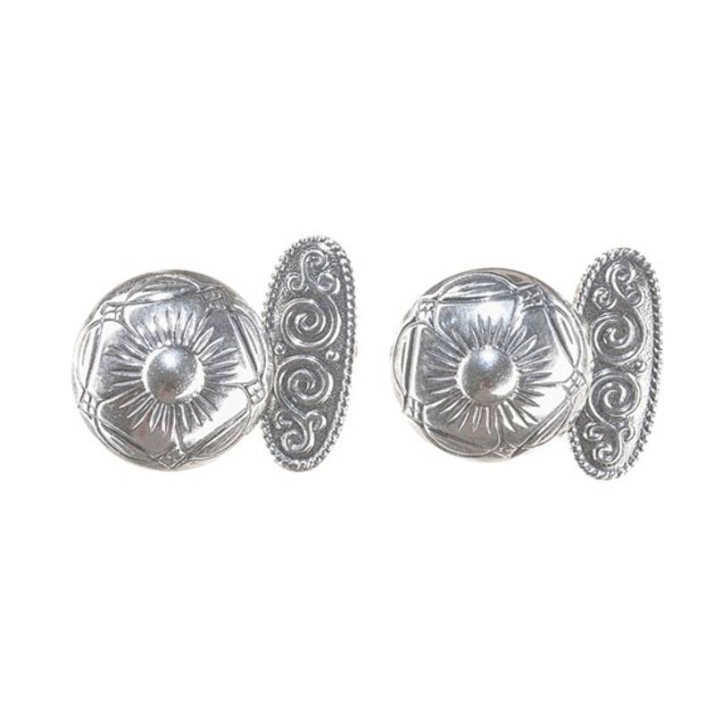 Mansjettknapper med bunn, oksidert