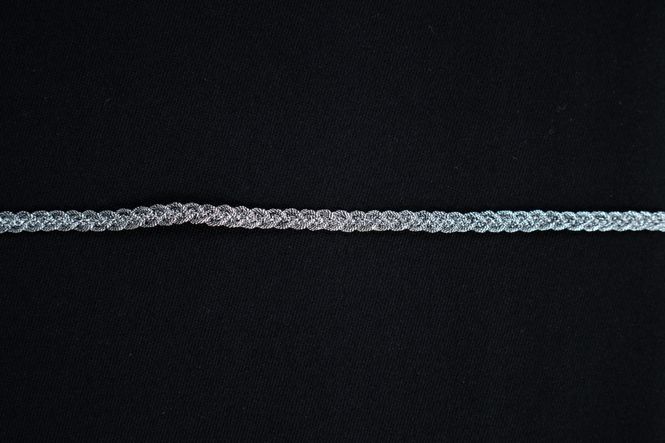 Hovedbilde Agraman crepine 6 mm sølv/sort